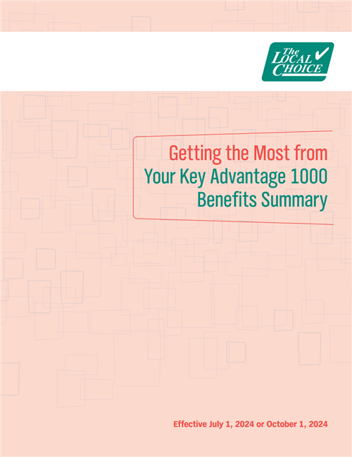 Front page of Key Advantae 1000 Benefits Summary